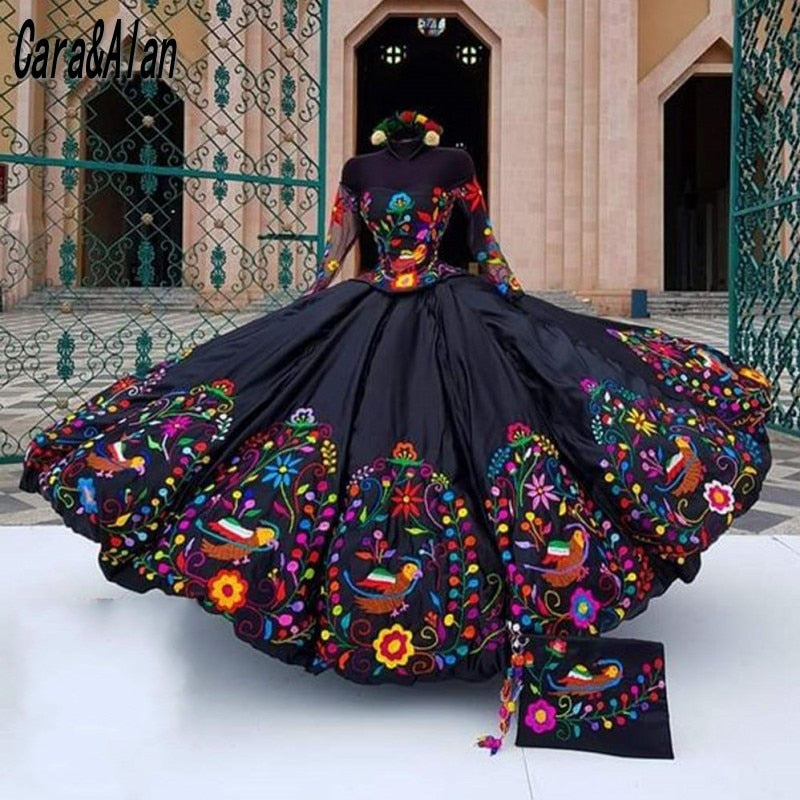 Quinceanera Dress Embroidered vestido 15 años Long Formal Sweet 16 Dre –  Nantli's - Online Store