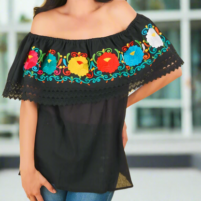 Blusa Bordada TM-77504 Embroidered Blouse