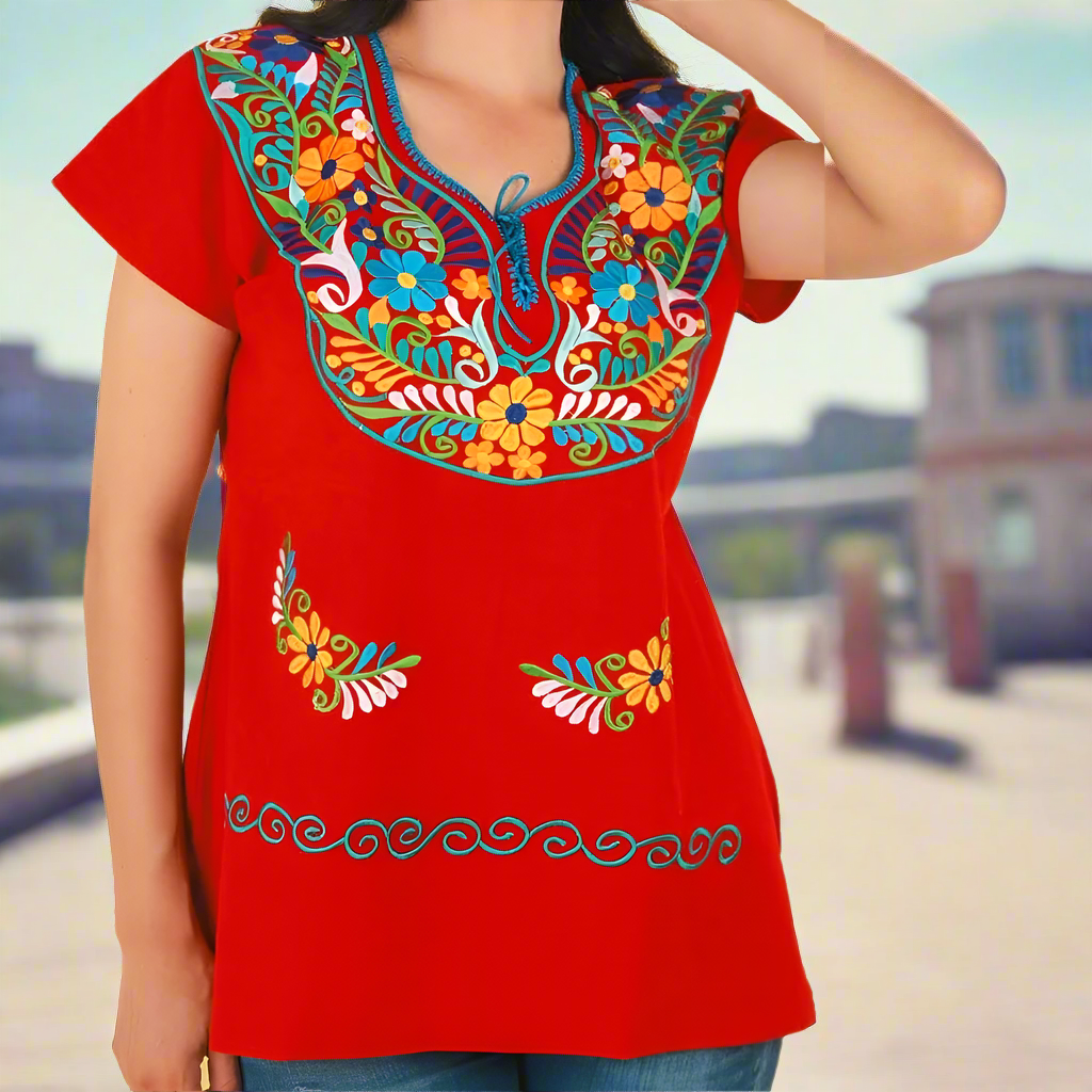 Blusa Bordada TM-77513 Embroidered Blouse