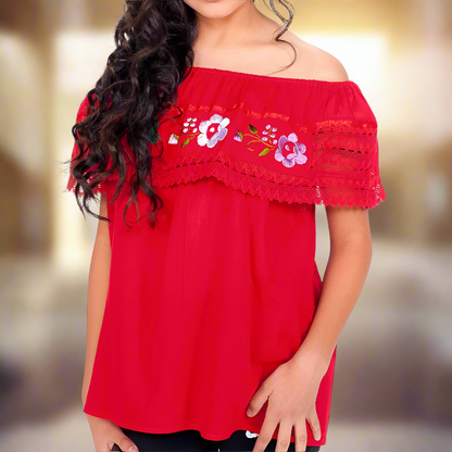 Blusa Campesina Bordada TM-77213 Embroidered Blouse