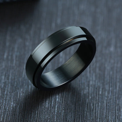 Ring for men Spinner Rotatable Ring For Men Women Solid Wedding Band Basic Simple Casual Classic Retro Fraternal Ring Anillo