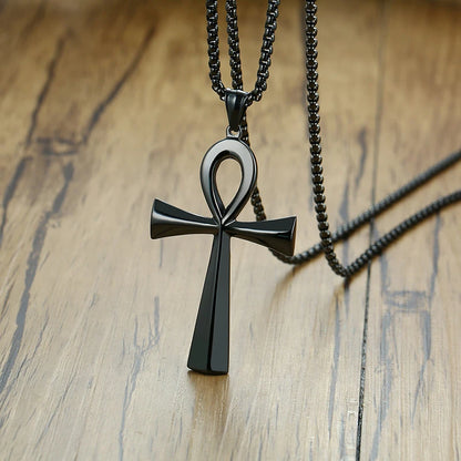 Pendant for Men Religion Egyptian Ankh Crucifix Necklaces Stainless Steel Symbol of Life Cross Pendants Prayer Gifts Jewelry