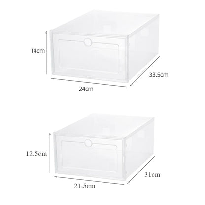 Oganizers 6pcs/Set Fold Plastic Shoes Case Thickened Transparent Drawer Case Plastic Shoe Boxes Stackable Box Shoe Organizer Shoebox