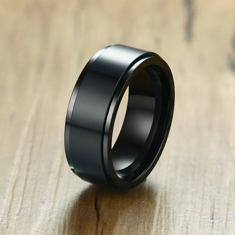 Ring for men Spinner Rotatable Ring For Men Women Solid Wedding Band Basic Simple Casual Classic Retro Fraternal Ring Anillo