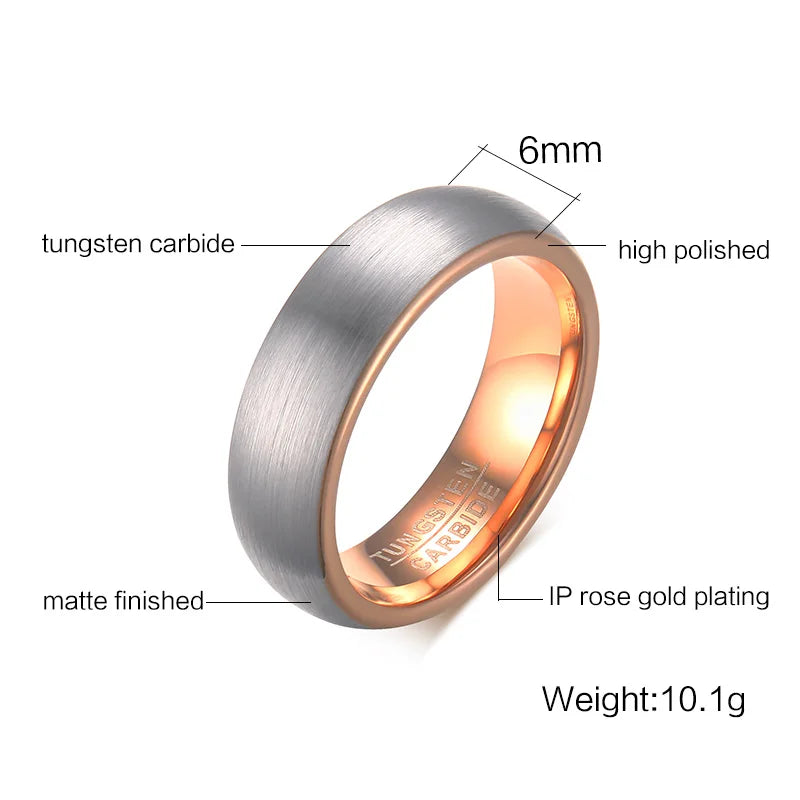 Ring for men Tungsten Rings for Men Basic Wedding Engagement Band Brushed 6mm Wide Anillo