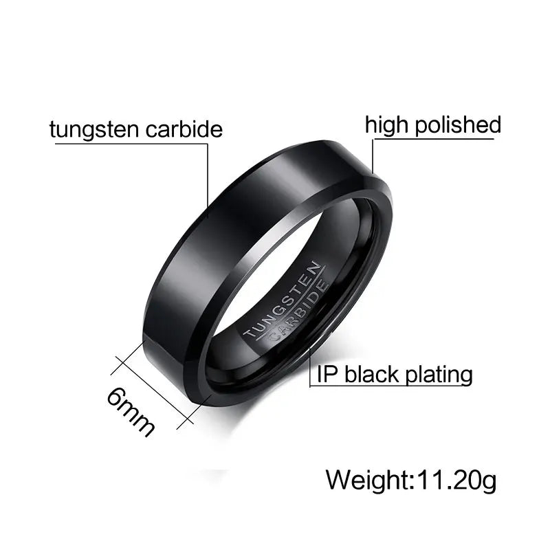 Ring for Men Tungsten Carbide Men's Ring Wedding Engagement Ring for Man Jewelry 6mm Wide Anillo