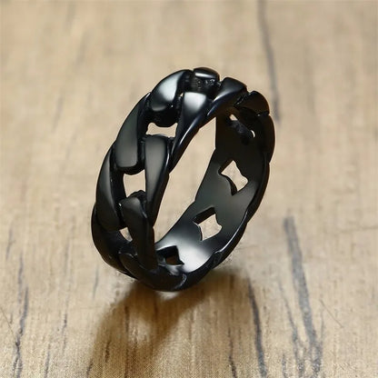 Ring For men Stylish Fixed Link Chain Ring for Men High Quality Stainless Steel Male Bands Unique Gift for Him Anillo