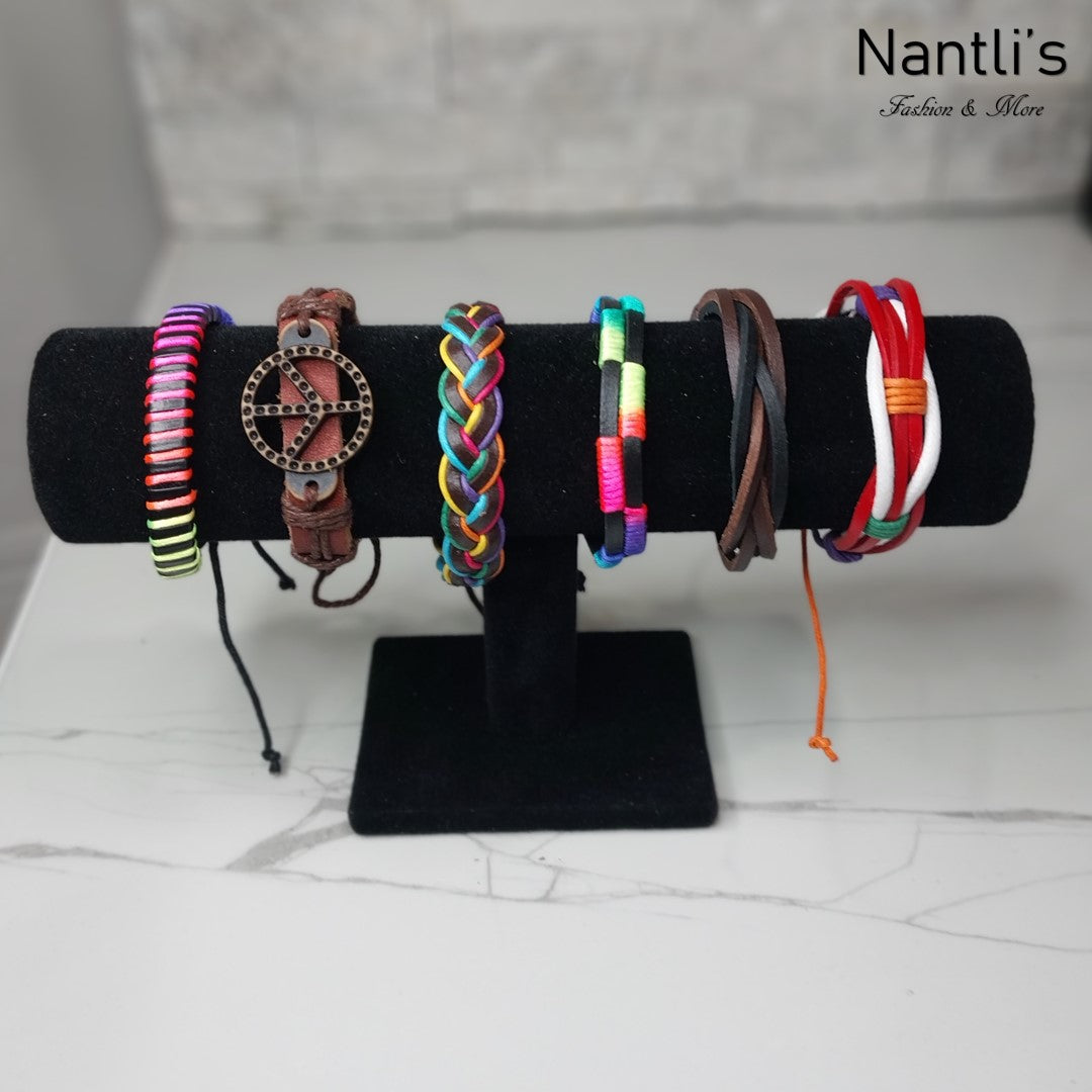 Pulseras para hombres o Mujeres Set BR0005-6 Leather Bracelets for Men or Women 6 Pieces Set