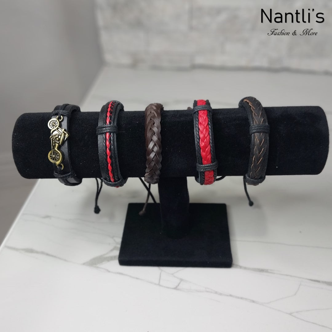 Pulseras para hombres o Mujeres Set BR0010-5 Leather Bracelets for Men or Women 5 Pieces Set