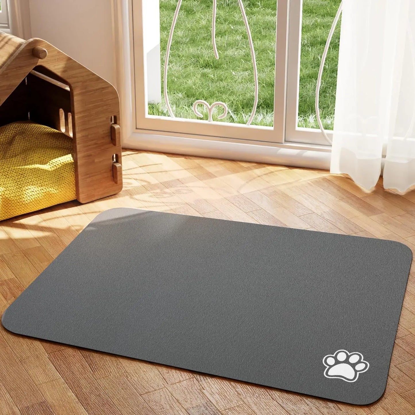 Pet Mat Absorbent Dog feeding Mat for Food and Water Easy to Clean Pet Placemats Quick Dry Dog Mat for Messy Drinkers