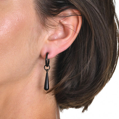 Earrings for Women Water Drop Earrings, Glossy Stainless Steel Clip Ear Jewelry