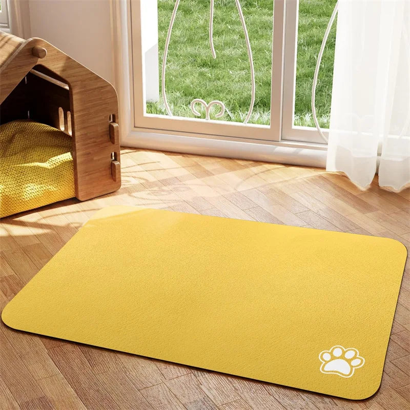 Pet Mat Absorbent Dog feeding Mat for Food and Water Easy to Clean Pet Placemats Quick Dry Dog Mat for Messy Drinkers