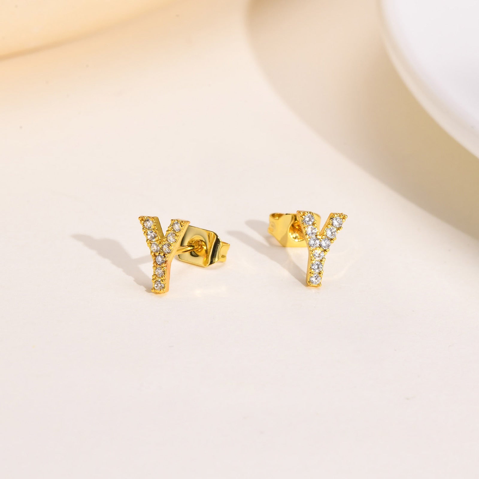 Alphabet Letter Stud Earring | Single Earring Stud | Boma Jewelry