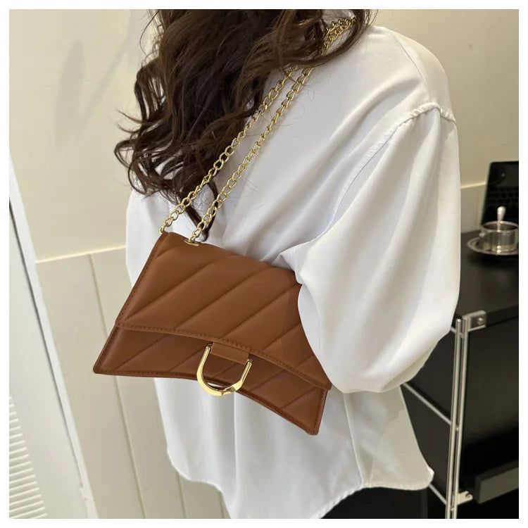 Handbag Satchels Fashion Girl Small Bag Retro Pure Color Ladies Shoulder Bag Classic Chain Girl Crossbody Bag