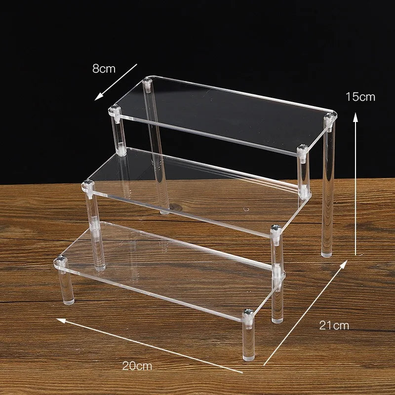 Organizers 1-5 Tier Acrylic Display Stand Clear Display Riser Rack for Cupcake Perfume Doll Décor Organizer for Figures