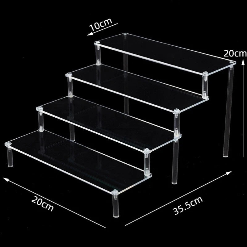 Organizers 1-5 Tier Acrylic Display Stand Clear Display Riser Rack for Cupcake Perfume Doll Décor Organizer for Figures