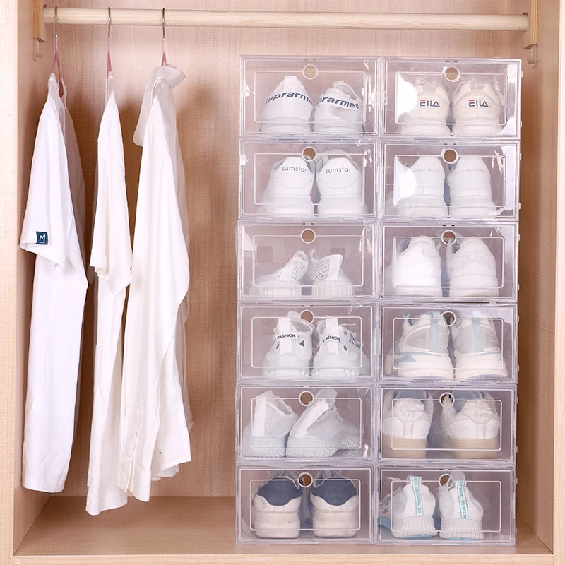 Organizers 6pcs/set Antioxidant shoe cabinet High Transparent storage box dustproof shoe organizer box