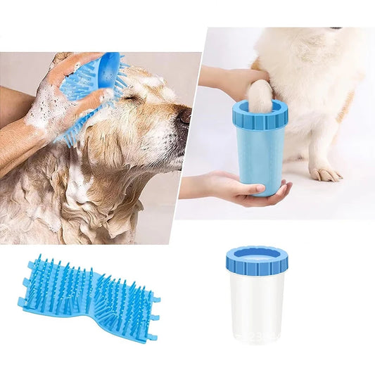 Pet paws Cleaner Dog Paw Cleaning Bucket Accessories Dog Paw Cleaning Dog Foot Cup Paw Washer Cleaner Dog Cat Foot Cleaning Brush Soft Silicone