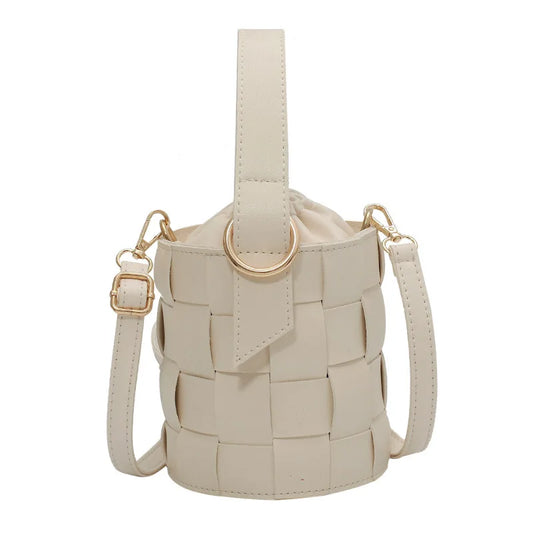 Handbag Fashion Girls Shoulder Bucket Bag Simple Pure Color Teenage Crossbody Ladies Handbag