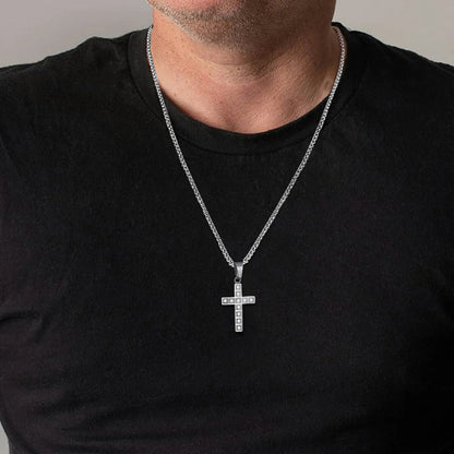 Pendant for Men Faith Cross Pendant Necklaces for Men Women Car Rear Mirror Decor Cross Prayer Christian Necklaces Collar