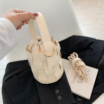 Handbag Fashion Girls Shoulder Bucket Bag Simple Pure Color Teenage Crossbody Ladies Handbag