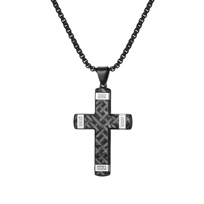 Pendant for Men High End Cross Pendant Necklaces for Men Two Tones Thick Cross Necklace