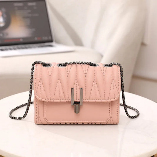 Handbag Fashionable Girl Crossbody Bag New Little Women's Chain Shoulder Bag Simple Solid Color Women's