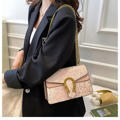 Handbag Vintage Pattern Shoulder Girls Bag Under-arm Women's Bag Fashion Chain Crossbody Ladies Bag