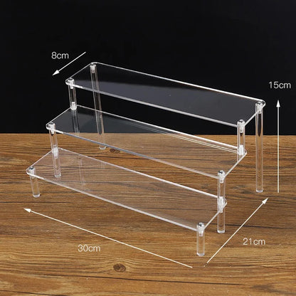 Organizers 1-5 Tier Acrylic Display Stand Clear Display Riser Rack for Cupcake Perfume Doll Décor Organizer for Figures