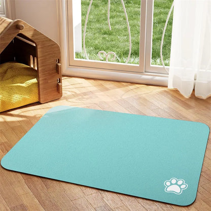 Pet Mat Absorbent Dog feeding Mat for Food and Water Easy to Clean Pet Placemats Quick Dry Dog Mat for Messy Drinkers