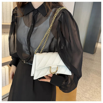 Handbag Satchels Fashion Girl Small Bag Retro Pure Color Ladies Shoulder Bag Classic Chain Girl Crossbody Bag