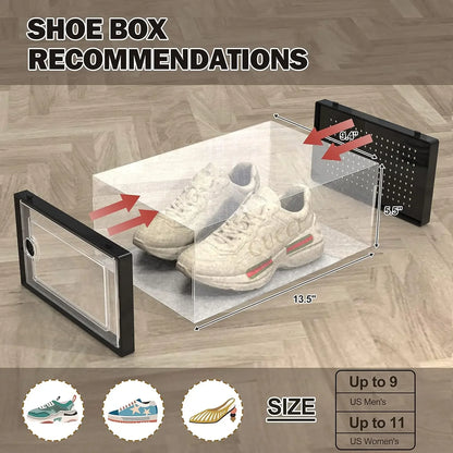 Organizers 15 Pack Shoe Storage Boxes, Shoe Organizer for Closet, Clear Stackable Sneaker Storage, Foldable Shoe Storage