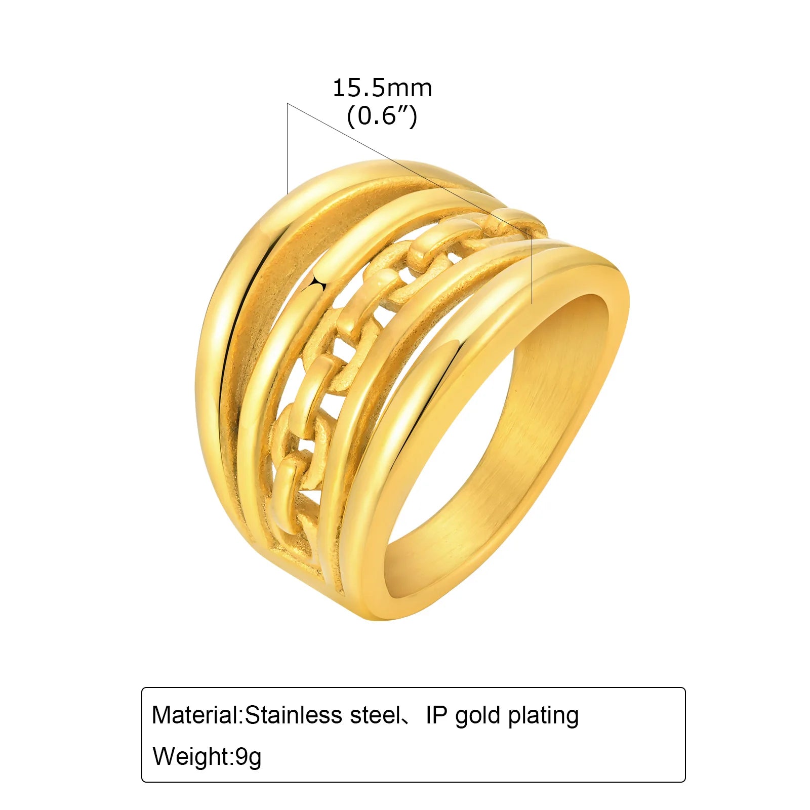 Women Chunky Rings Minimalist Gold Plated 01 cover image