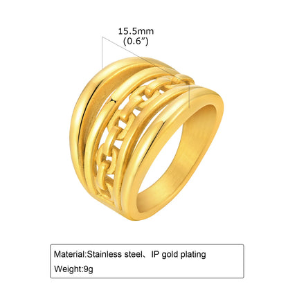 Women Chunky Rings Minimalist Gold Plated 01 cover image