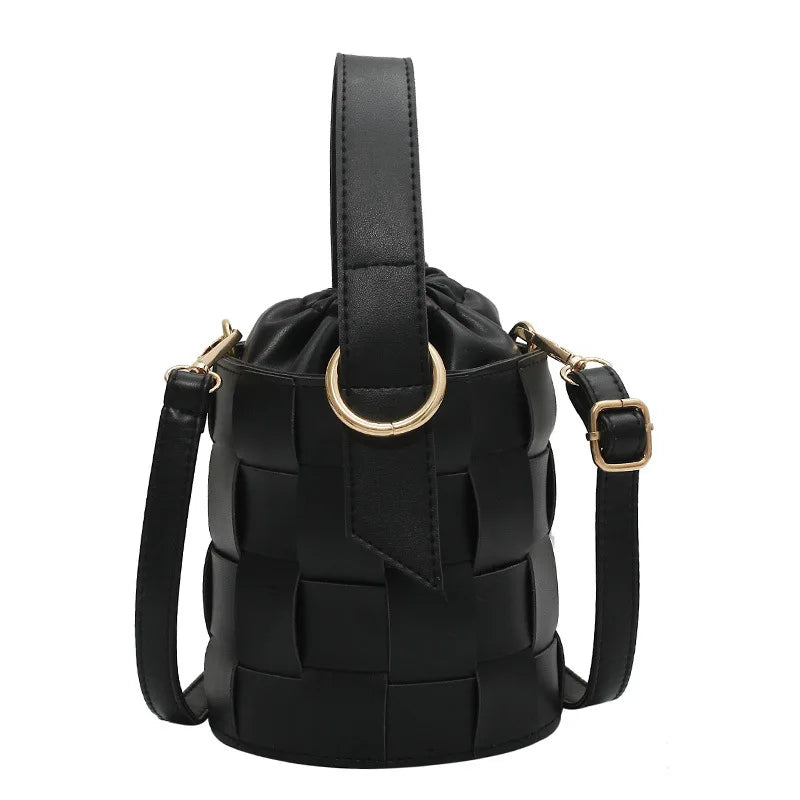 Handbag Fashion Girls Shoulder Bucket Bag Simple Pure Color Teenage Crossbody Ladies Handbag