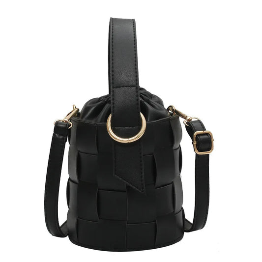 Handbag Fashion Girls Shoulder Bucket Bag Simple Pure Color Teenage Crossbody Ladies Handbag