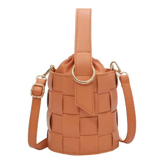 Handbag Fashion Girls Shoulder Bucket Bag Simple Pure Color Teenage Crossbody Ladies Handbag