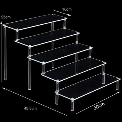 Organizers 1-5 Tier Acrylic Display Stand Clear Display Riser Rack for Cupcake Perfume Doll Décor Organizer for Figures