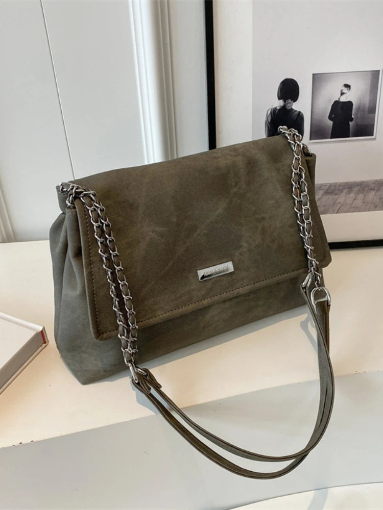 Handbag Ladies Fashion Retro Large Capacity Shoulder Bag Fashion Chain Handbag Girls Crossbody Bag