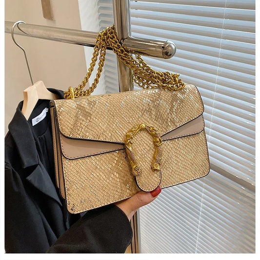 Handbag Vintage Pattern Shoulder Girls Bag Under-arm Women's Bag Fashion Chain Crossbody Ladies Bag