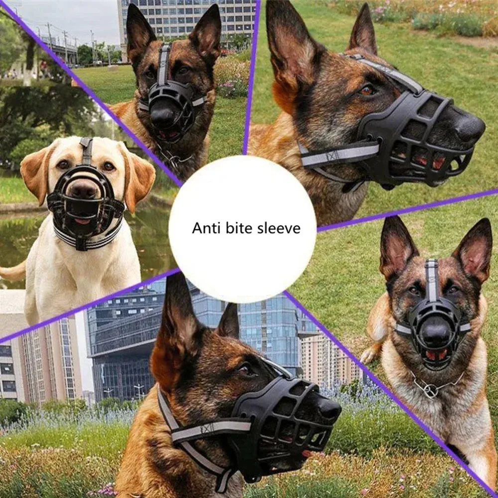 Pet Muzzle Soft Silicone Pet Dog Muzzle Anti-biting Chewing Mask Breathable Basket Dog Muzzle Durable Strong Mask Muzzle pet Dog Supplies