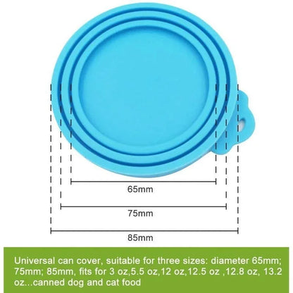 Pet Feeding Accessories Reusable 3 In 1 Pet Food Can Silicone Cover Dogs Cats Storage Tin Cap Lid Seal Cover Pet Supplies Suitable For 8.5cm/7.5cm/6.5cm