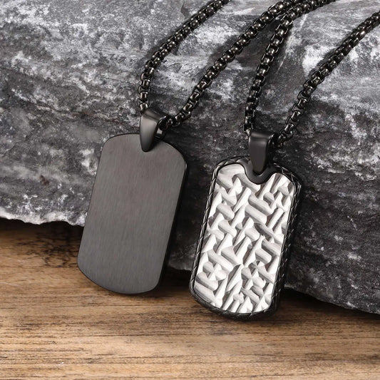 Pendant for Men Mens Dog Tag Necklaces Stainless Steel US Military Dogtags Pendant Punk Rock Jewelry Gift