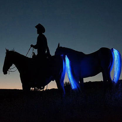 Horse tack Horse Tail Trappings Equestrian LED Flashing Light Bar Harness Equipment Outdoor Sports USB Charge Night Riding Safe Decorations