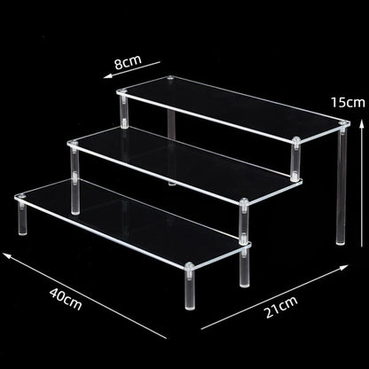 Organizers 1-5 Tier Acrylic Display Stand Clear Display Riser Rack for Cupcake Perfume Doll Décor Organizer for Figures