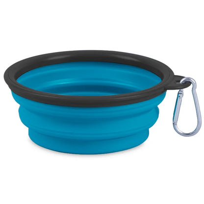 Pet Bowl Collapsible Pet Silicone Dog Food Water Bowl Outdoor Camping Travel Portable Folding  Supplies   Dishes with Carabiner