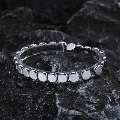 7.7mm Round Hematite Bracelets for Men Women, Gallstone Handmade Natural Stone Beads Wristband