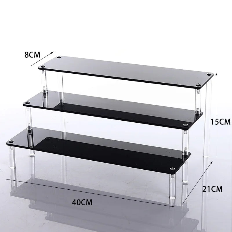 Organizers 1-5 Tier Acrylic Display Stand Clear Display Riser Rack for Cupcake Perfume Doll Décor Organizer for Figures