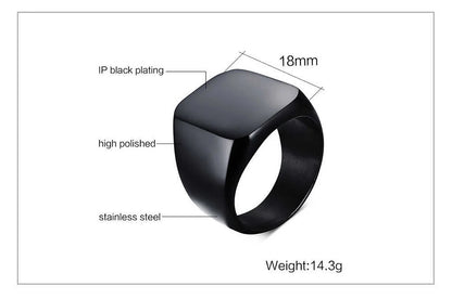 Ring For men 18mm Signet Ring For Men or Women The Zodiac Horoscope Constellation Sign Finger Band Stainless Steel Punk Anillo