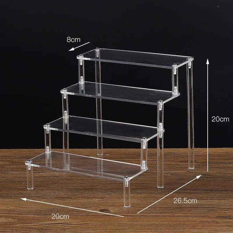 Organizers 1-5 Tier Acrylic Display Stand Clear Display Riser Rack for Cupcake Perfume Doll Décor Organizer for Figures